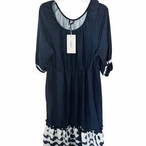 Navy and White Dress